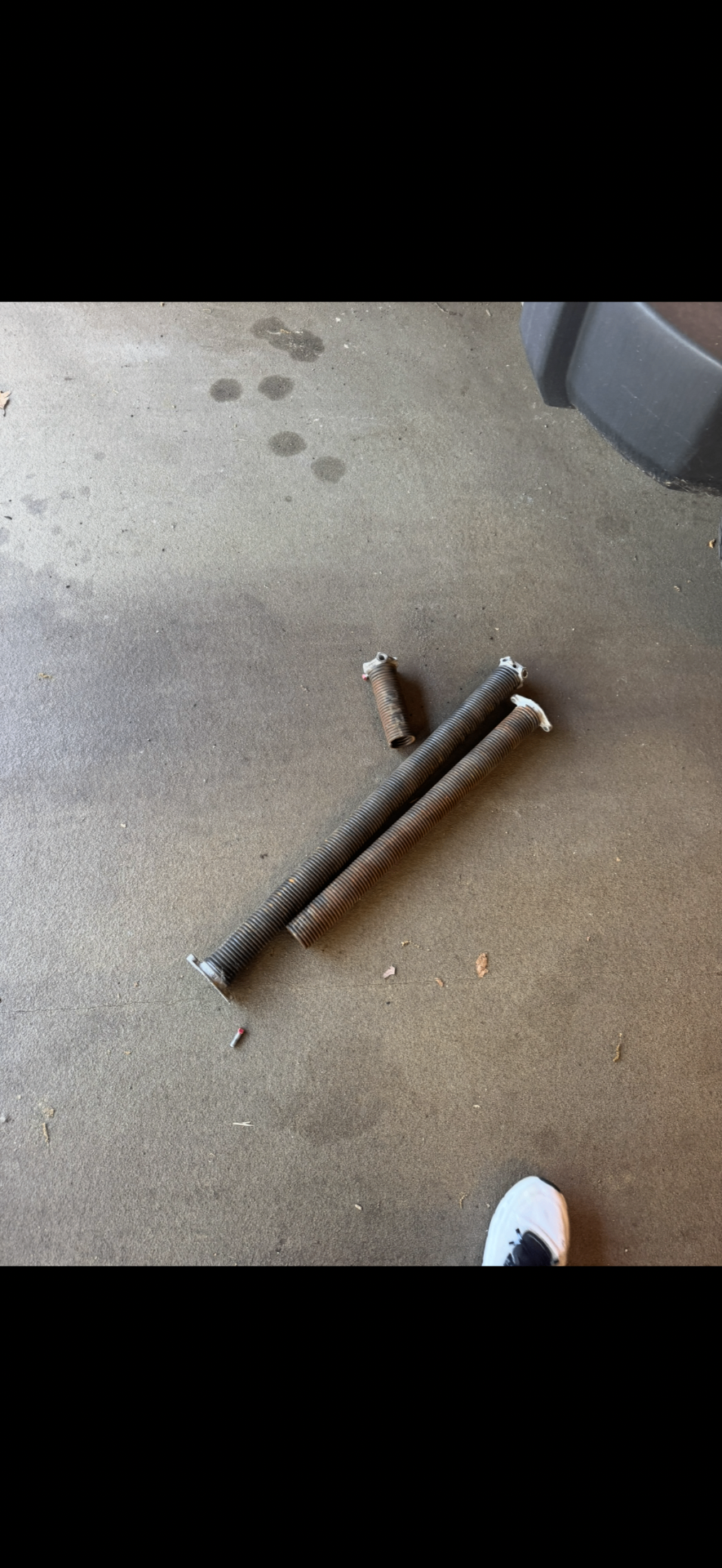 Before – Broken torsion spring removed — Elgin, IL